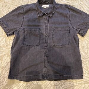 Medium Madewell short sleeve denim shirt in lunar wash